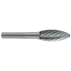 UNIKUT CARBIDE BURR 1/2 X 1-1/4IN X 1/4IN FLAME SHAPE DC